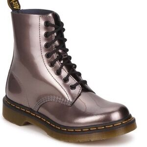 Dr. Martens 1460 Pewter Spectra Shiny Metallic Combat Boots Size 9